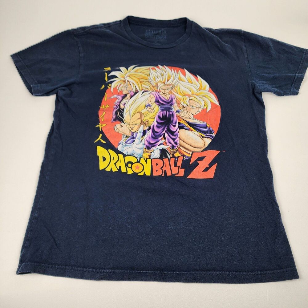 Dragon Ball Z BoxLunch T Shirt Mens Medium Navy Super Saiyan Goku Vegeta Anime M